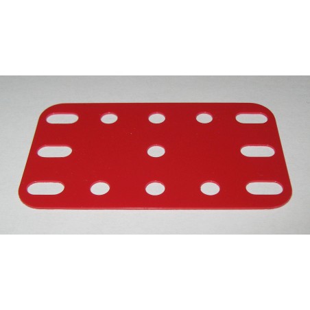 Plaque plastique Meccano 5x3 trous rouge