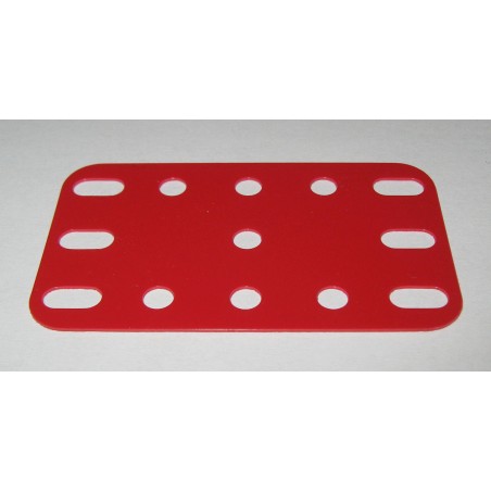 Plaque plastique Meccano 5x3 trous rouge