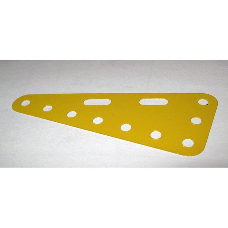 Plaque flexible triangulaire Meccano 7 x 3 trous jaune