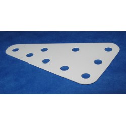 Plaque plastique triangulaire Meccano 5x3 trous blanche